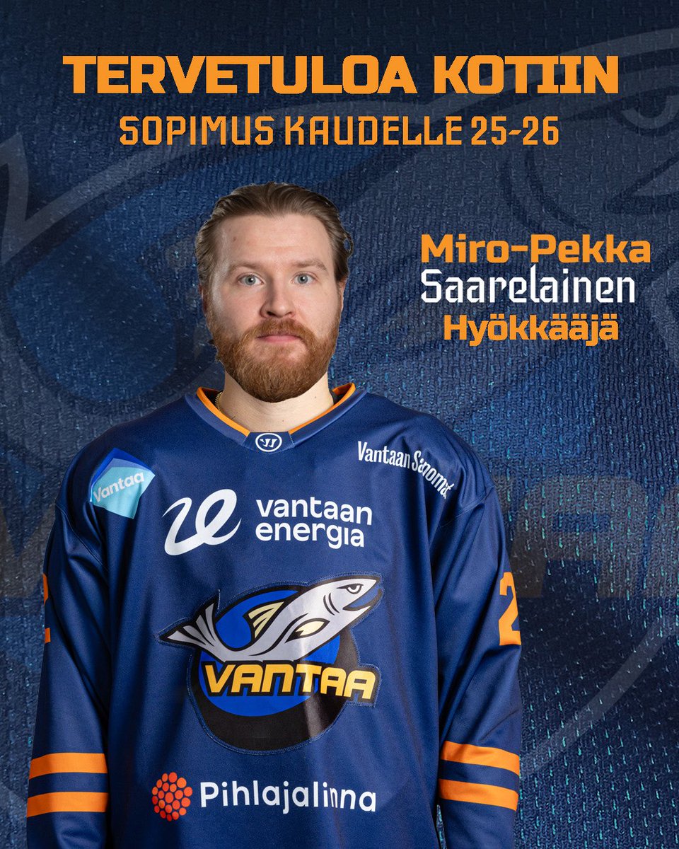 Tervetuloa kotiin, Miro-Pekka Saarelainen!🔥🔥

📝Sopimusuutiseen: kiekko-vantaa.fi/ajankohtaista/…

#KVantaa #Mestisfi #LohiMäärää
