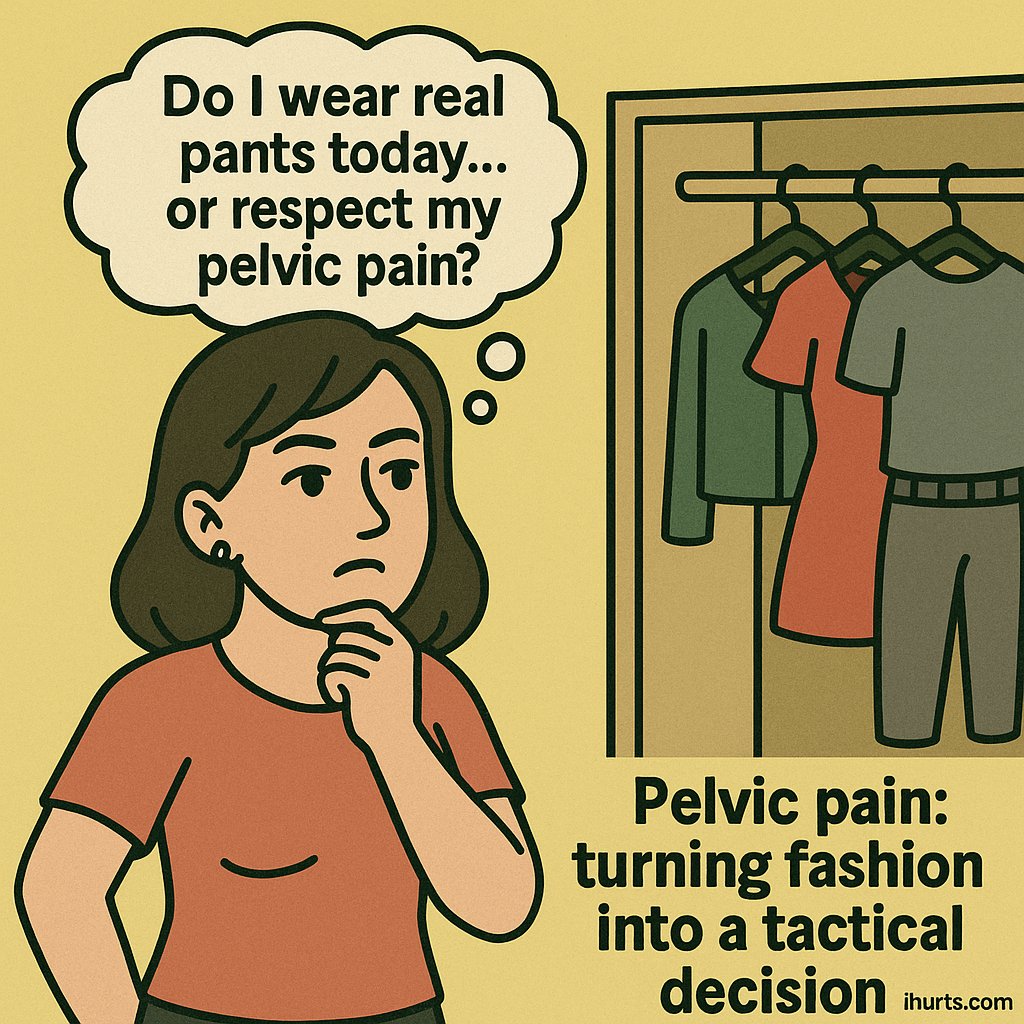 ItHurtscom's tweet image. When your outfit choices depend on whether your pelvis is feeling chaotic or chill.
Spoiler: it’s never chill. 😤🩲
✨ Real comfort starts inside, not in your waistband.
👉 Explore pelvic pain relief that actually works:
 ithurts.com/top-9-pelvic-t…

🔥 #PelvicPainRelief #ItHurts