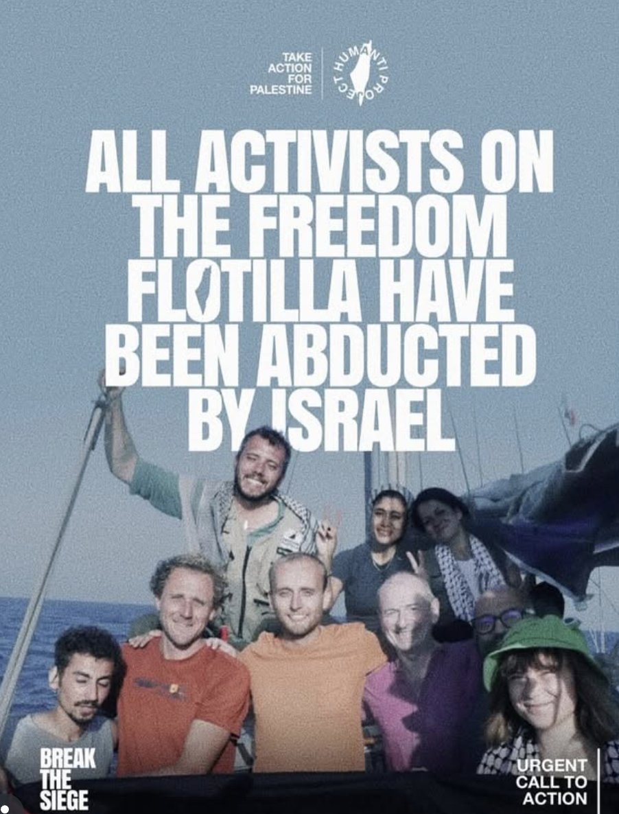 Linda Coogan Byrne (@lindacooganb) on Twitter photo Israel has intercepted the UK-flagged #FreedomFlotilla ship Madleen en route to Gaza.
This is a violation of international law and an attack on UK sovereignty.
The UK Gov MUST act. Civilians are at risk.
๐ฉ Email the FCDO: fcdo.correspondence@fcdo.gov.uk
#ProtectTheMadleen Israel has intercepted the UK-flagged #FreedomFlotilla ship Madleen en route to Gaza.
This is a violation of international law and an attack on UK sovereignty.
The UK Gov MUST act. Civilians are at risk.
๐ฉ Email the FCDO: fcdo.correspondence@fcdo.gov.uk
#ProtectTheMadleen
