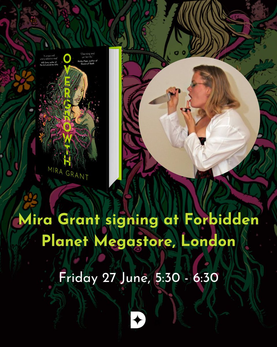 Daphne Press (@daphne_press) on Twitter photo 📣 Event Alert!
Mira Grant (aka <a href="/seananmcguire/">Seanan McGuire</a>) will be signing copies of Overgrowth at the Forbidden Planet London Megastore on Friday 27th June from 5:30pm-6:30pm.
More info: forbiddenplanet.com/events/2025/06… 📣 Event Alert!
Mira Grant (aka <a href="/seananmcguire/">Seanan McGuire</a>) will be signing copies of Overgrowth at the Forbidden Planet London Megastore on Friday 27th June from 5:30pm-6:30pm.
More info: forbiddenplanet.com/events/2025/06…