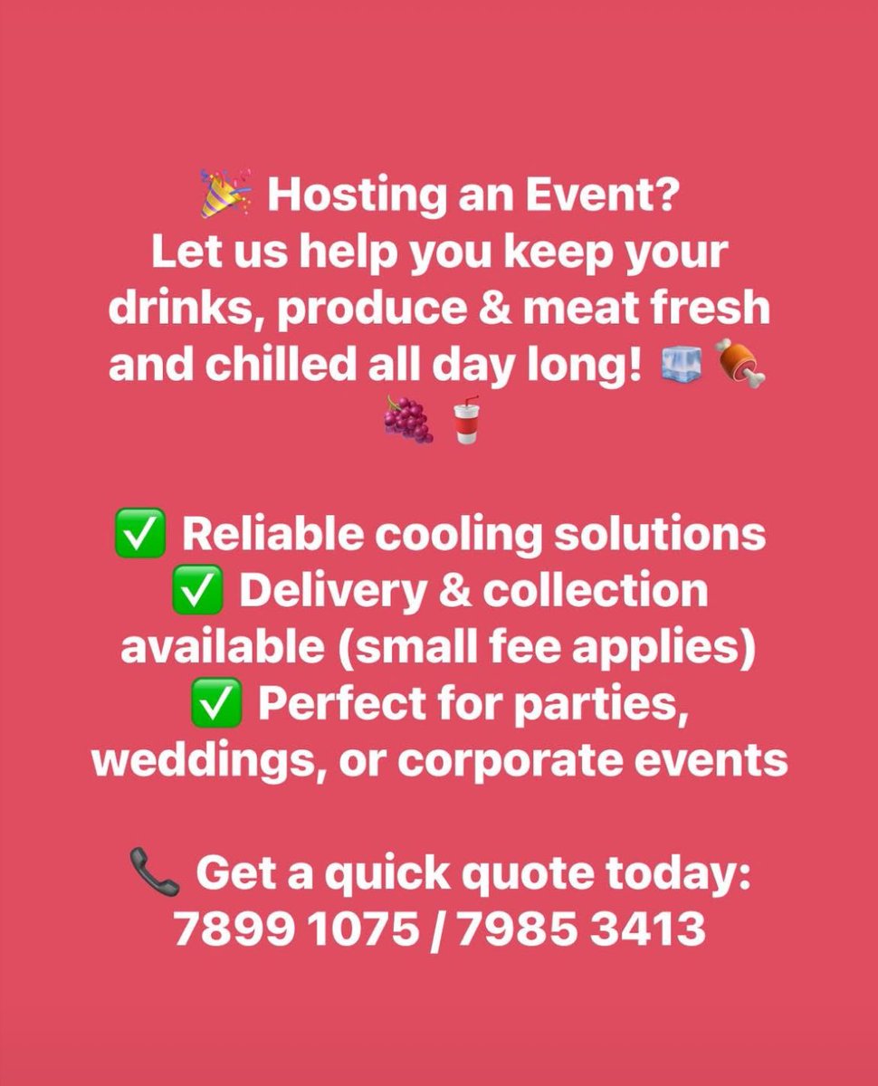 dlamini_hlanga's tweet image. Hi fam 😊
Please consider renting our mobile coldroom for your next event! We guarantee excellent service and a reliable supply of cold drinks and food throughout your celebration.Let’s keep your vibes chilled and your guests refreshed! ❄️🍾🍗 #TiniTwitter