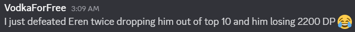 VodkaForFree43's tweet photo. @Eren_YGO Also please stop lying to the people, it was 5 hours before the end (me and you have the same time zone😉) https://t.co/M0bc04oZeq