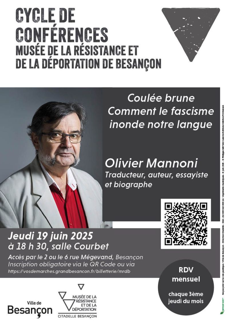 Deux rendez-vous ce mois-ci : Un débat avec Harold Cobert le 14 juin au Mémorial de la Shoah, et une conférence au Musée de la Résistance et de la Déportation à Besançon, le 19.