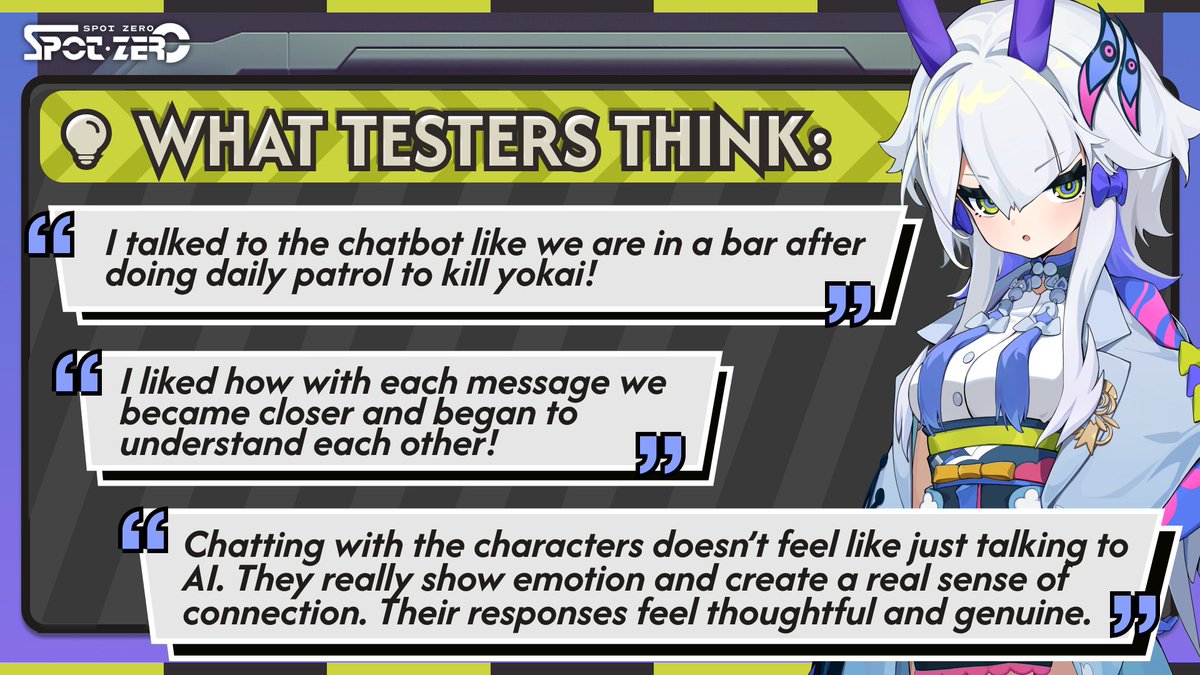 SpotZero_Game's tweet photo. Read some feedback from our amazing testers!
#SpotZero #ZeroLink #Chatbot https://t.co/sT38F6atNY