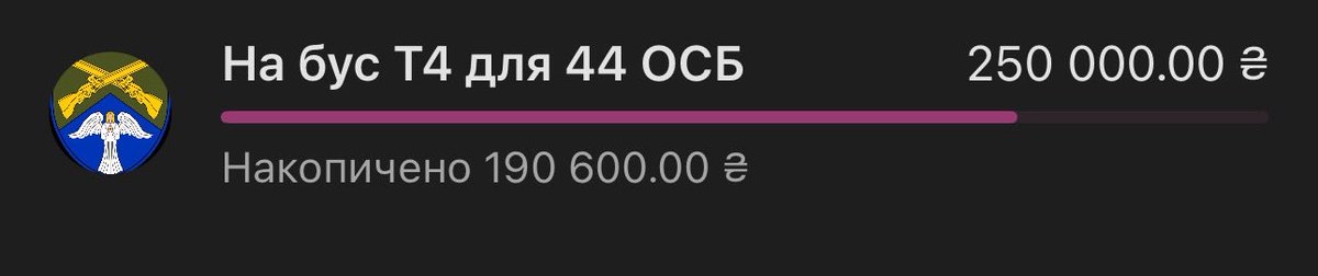 Дивіться, дивіться! Є вже 76,24% від загальної цілі! Це що? Здається ми виходимо на фінішну пряму😭😭

Нагадую, за внески від 50 та 200 грн на вас чекають класні призи! 

Давайте ще раз активно зробимо репост + донат і закриємо цю банку 🤝🏼 Вірю в нас🩷

send.monobank.ua/jar/2JQ9YBuuoV