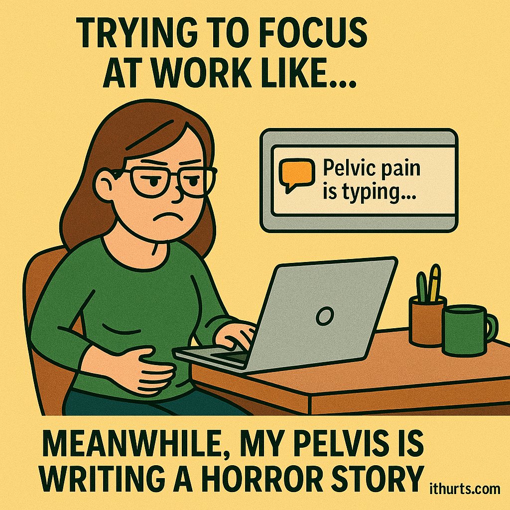 ItHurtscom's tweet image. Trying to send one email...
Meanwhile, my pelvis is writing the next Paranormal Activity. 😩🧠🔥
If your workday keeps getting hijacked by pain:
👉 Here’s the plot twist you’ve been waiting for:
 ithurts.com/top-9-pelvic-t…

📈 
#PelvicPainRelief #ItHurts #WorkWithPain