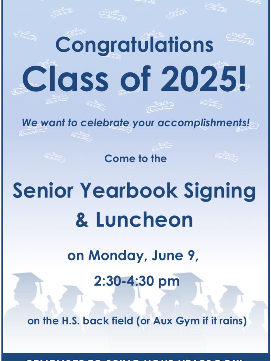 Patrick Walsh, Ed.D. (@pat_walshedu) on Twitter photo It’s a big day for the Class of 2025! Senior Awards Ceremony at 1 PM, Senior Luncheon and Yearbook signing at 2:30, and Senior Scholarship Night at 7 PM! 🎉 <a href="/RVCSchools/">Rockville Centre School District</a> It’s a big day for the Class of 2025! Senior Awards Ceremony at 1 PM, Senior Luncheon and Yearbook signing at 2:30, and Senior Scholarship Night at 7 PM! 🎉 <a href="/RVCSchools/">Rockville Centre School District</a>