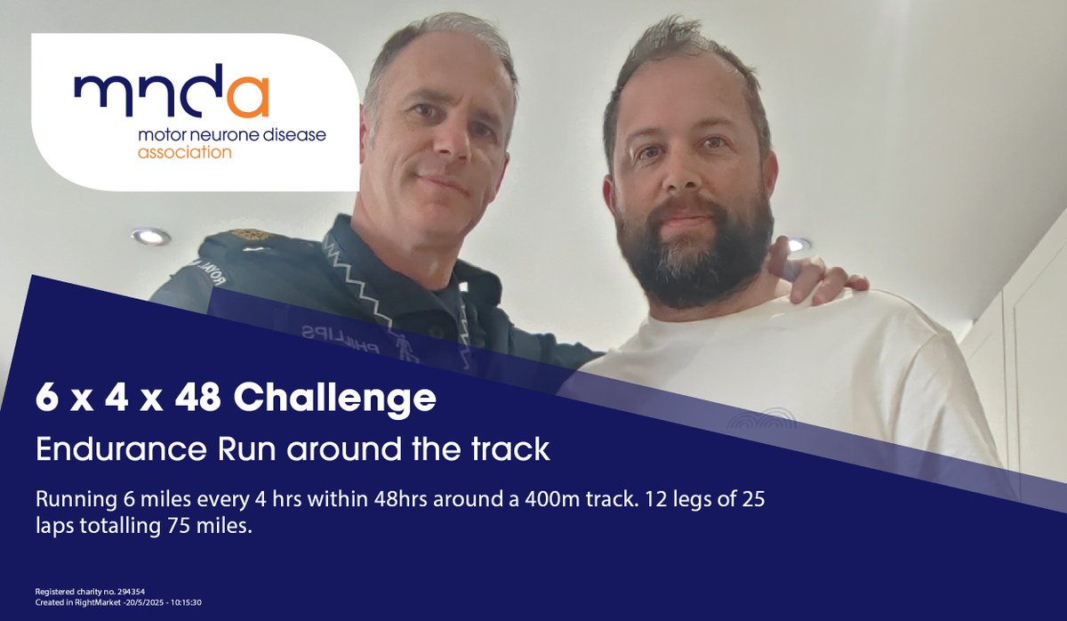 CPO Bryn Phillips is running 75 miles in 48 hours raising funds for the Motor Neurone Disease Association!

Learn more about Bryn’s fundraising effort at justgiving.com/page/bryn-phil….

#NAVYfit #royalnavy #fundraising