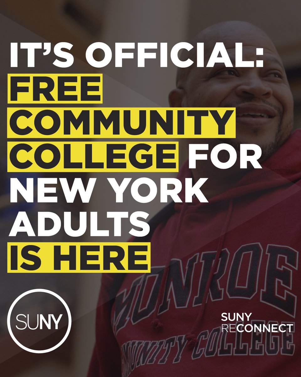 Calling all New Yorkers 25-55 without a college degree! 📣 With SUNY Reconnect, you can now boost your earning power with a free associate degree in a high-demand field.

Learn which #SUNYFMCC degree programs qualify ➡️ fmcc.edu/admissions-aid…