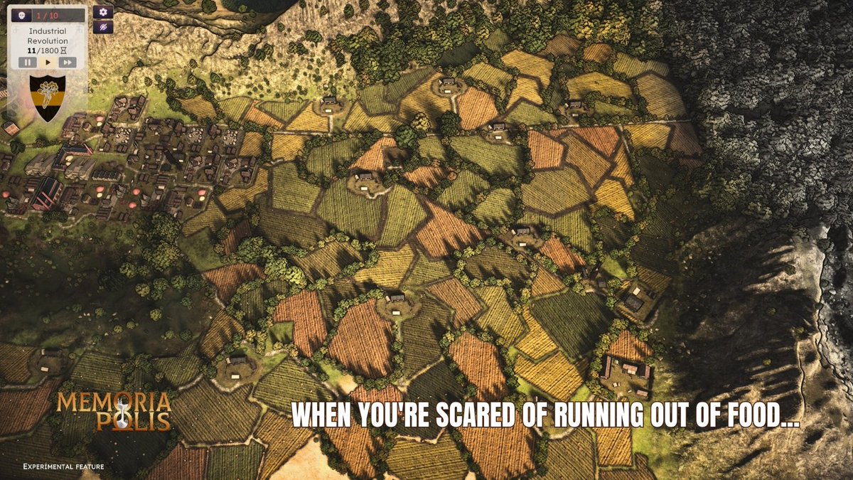 🌾 Harvest like your city's life depends on it.
Which it does :)

#Memoriapolis #CityBuilder