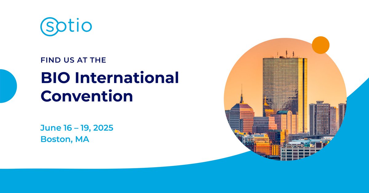 SOTIO (@sotio) on Twitter photo We will attend the <a href="/IAmBiotech/">Biotechnology Innovation Organization</a> convention in Boston next week! Interested in meeting? Reach out to us.
#BIO2025 #Biotechnology #CancerResearch #DrugDevelopment We will attend the <a href="/IAmBiotech/">Biotechnology Innovation Organization</a> convention in Boston next week! Interested in meeting? Reach out to us.
#BIO2025 #Biotechnology #CancerResearch #DrugDevelopment