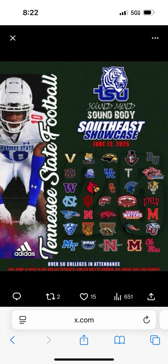 I will be attending the <a href="/TSUTigersFB/">Tennessee State Football</a>  showcase this Wednesday and Thursday <a href="/alcoasports/">alcoasports</a> <a href="/briannixalcoa/">brian nix</a> <a href="/2HYPEsports/">Too Hype Sports</a>