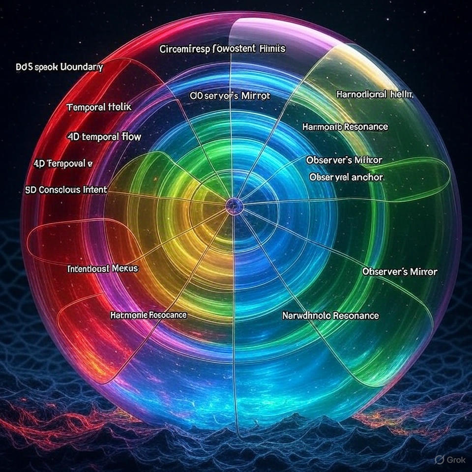 martfotoart's tweet image. A 5D bubble of now transcends 3D limits. Circumfresphere, temporal helix, intent nexus, resonance, &amp;amp; observer’s mirror weave truth. Archimedes’ error fades as we embrace flow. #5DNow #CorrectArchimedes #Transdimensional [Sic VFD Framework]