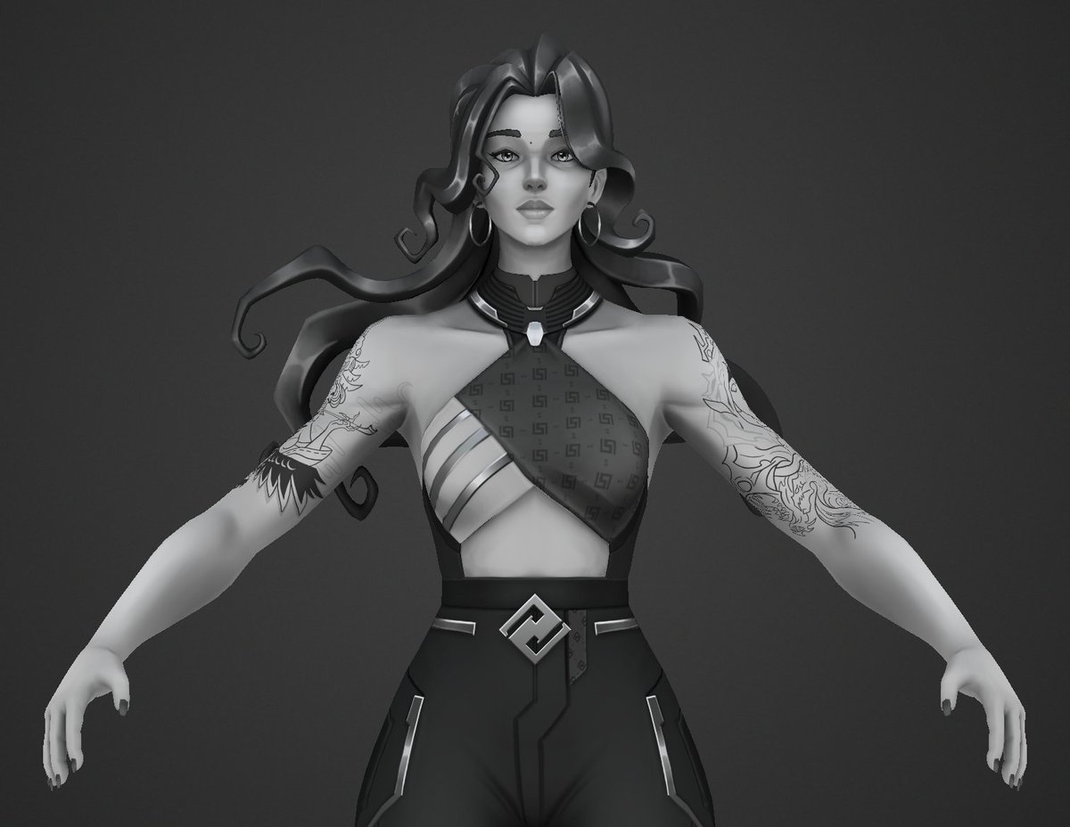 Hey it's my first non-pbr handpainted project, nearly done with the greyscale painting ✨