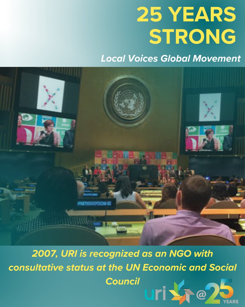 Celebrating 25 Years Strong! 🎉
In 2007, URI became an NGO at the UN. 
Join us in honoring peace and justice today! Support URI's global efforts—donate or become a member! 
uri.org/donate
#URI25