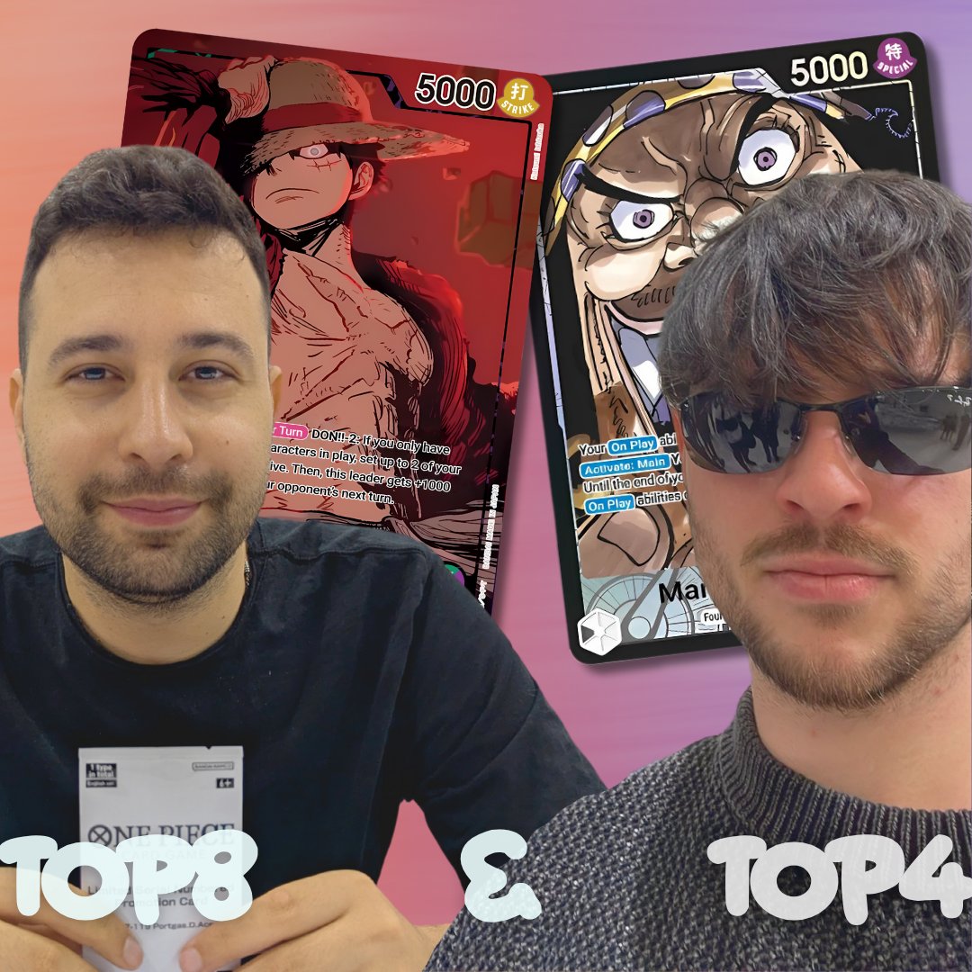 Ciao pirates 🏴‍☠👽
Today, a double deck profile: <a href="/gionni223/">gionni</a>  with Teach and <a href="/Frenk19955/">FRENK</a>  with Luffy GP (and <a href="/LuigiAmatoTCG/">Luigi Amato</a> a little) , who placed Top 4 and Top 8 respectively at the Rome regional in EB02 format‼

Link➡️youtu.be/YJxxQ4u3a5Y

#teach #luffygp #onepiececardgame
