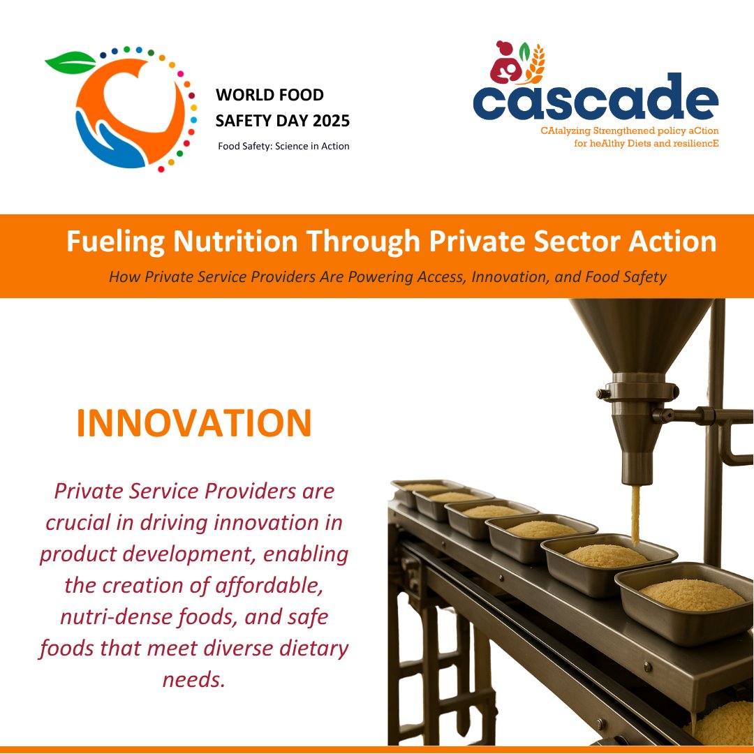 This #WorldFoodSafetyDay2025, we spotlight the role of Private Service Providers in fueling nutrition. #FoodSafetyDay #PrivateSectorForNutrition #HealthyDiets