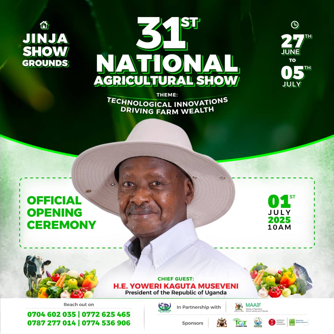 IsabiryeJa7171's tweet image. The count down is on!
27th June 2025
Jinja Nile National Agricultural Show, Uganda
The biggest agricultural show on the continent!
Don't miss out-# LetUsAllBeThere!
# Jinja Agrishow2025 #NileAgroExpo