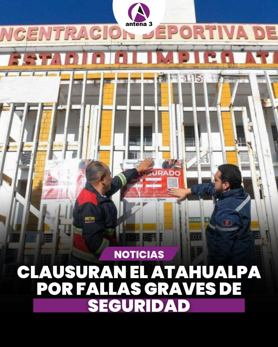 La AMC clausuró el Estadio Olímpico Atahualpa  la tarde del domingo 8 de junio, tras una inspección que reveló graves infracciones a normas de seguridad contra incendios.
