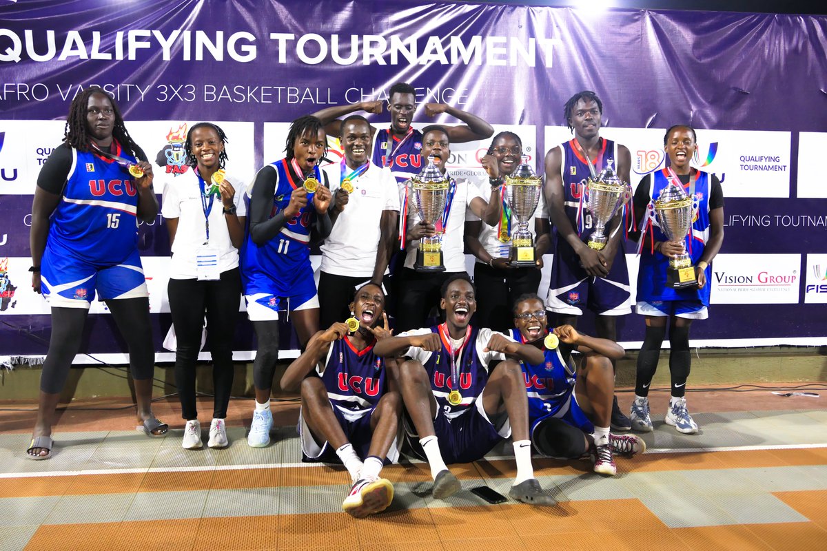 UCUniversity's tweet photo. WE ARE CHAMPIONS AGAIN!

Uganda Christian University's UCU Lady Canons and UCU Canons have successfully defended their  AfroVarsity 3x3 Basketball titles in style at Hamz Stadium, Nakivubo. UCU defeated United States International University (USIU) of Kenya in both the men's and women's categories.

Both teams will now represent  Africa at the FISU 3x3 World Cup in China.