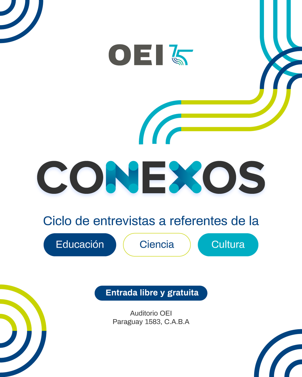 OEI Argentina (@oeiarg) on Twitter photo 📆 El 23/06 se realizará la primera entrega de #CONEXOS, un nuevo ciclo de entrevistas a referentes de la educación, la ciencia y la cultura.
El encuentro inaugural será entre el escritor <a href="/juanmattio/">Juan Mattio</a> y el investigador <a href="/capitanintriga/">Tomás Balmaceda</a>.
⚠️ Inscripciones: forms.office.com/e/tPNBeadR15 📆 El 23/06 se realizará la primera entrega de #CONEXOS, un nuevo ciclo de entrevistas a referentes de la educación, la ciencia y la cultura.
El encuentro inaugural será entre el escritor <a href="/juanmattio/">Juan Mattio</a> y el investigador <a href="/capitanintriga/">Tomás Balmaceda</a>.
⚠️ Inscripciones: forms.office.com/e/tPNBeadR15