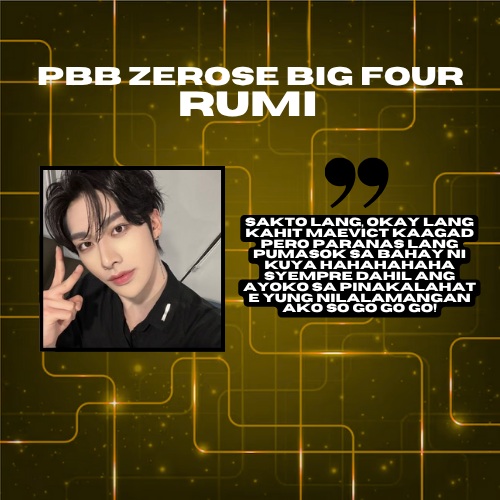 LET US WELCOME OUR BIG FOUR 

We asked our housemates sa forms kung bakit sila sumali at eto ang sinabi nila nung nag fifill up sila! 

Starting with RUMI

#PBBZEROSEFinale