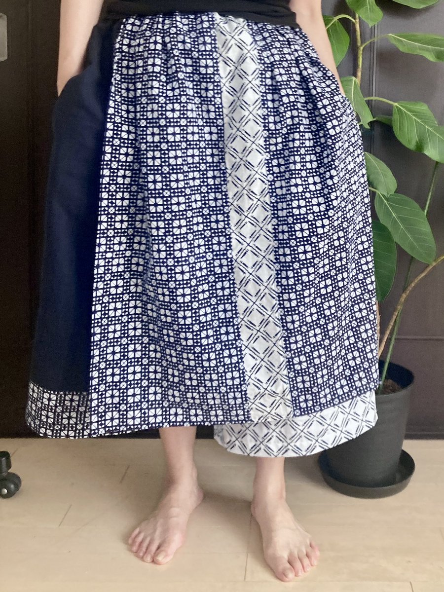kanameya1209's tweet photo. 浴衣から作ったぱっと見スカートなパンツ
浴衣はシミが多く使える場所を選んで裁断
それでも抜い跡あり
落ちないシミあり
なのを可愛くしてみた

HMJに持っていきます

《ハンドメイドインジャパンフェス夏2025》
日時：2025/7/19(土)・20(日)11:00-19:00
かなめ屋は7/20のみ
会場：東京ビッグサイト https://t.co/MyF5Esig8J