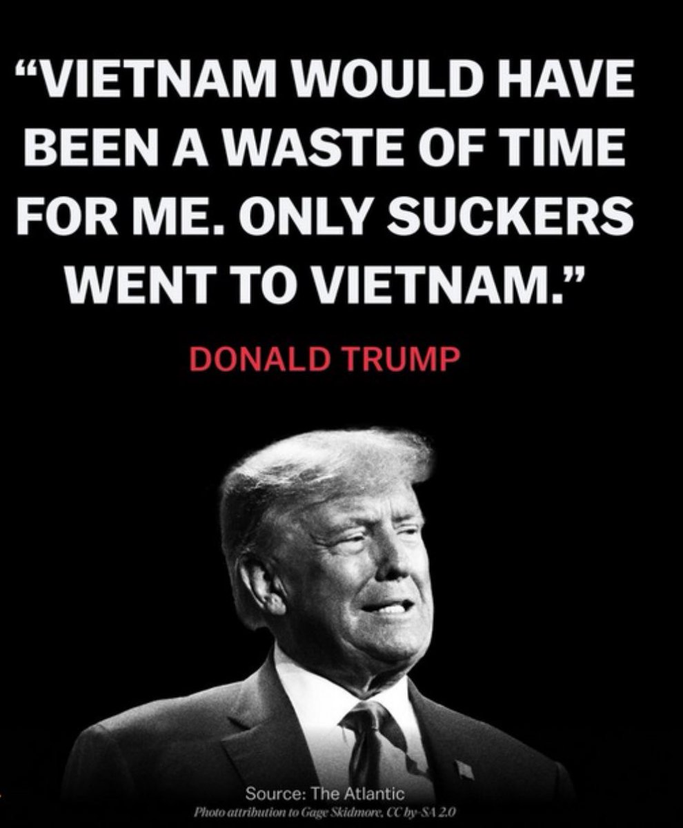 Imagine blowing $92 million on a military parade for an insurrection-inciting, treasonous, 5-time draft dodging chicken shit, while veterans can’t get food, housing, or healthcare. That’s not honouring the troops - that’s pissing on their service.

RESIST. THIS. MOTHERFUCKER.