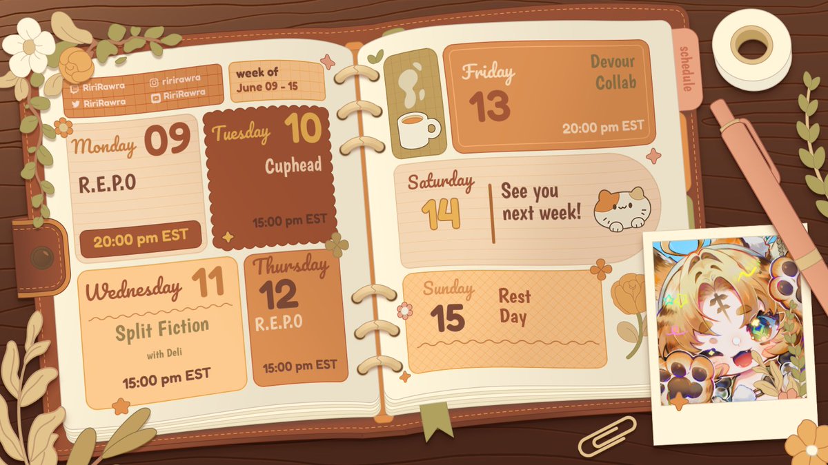 Stream Schedule for the week hope to have lots of fun once again🧡