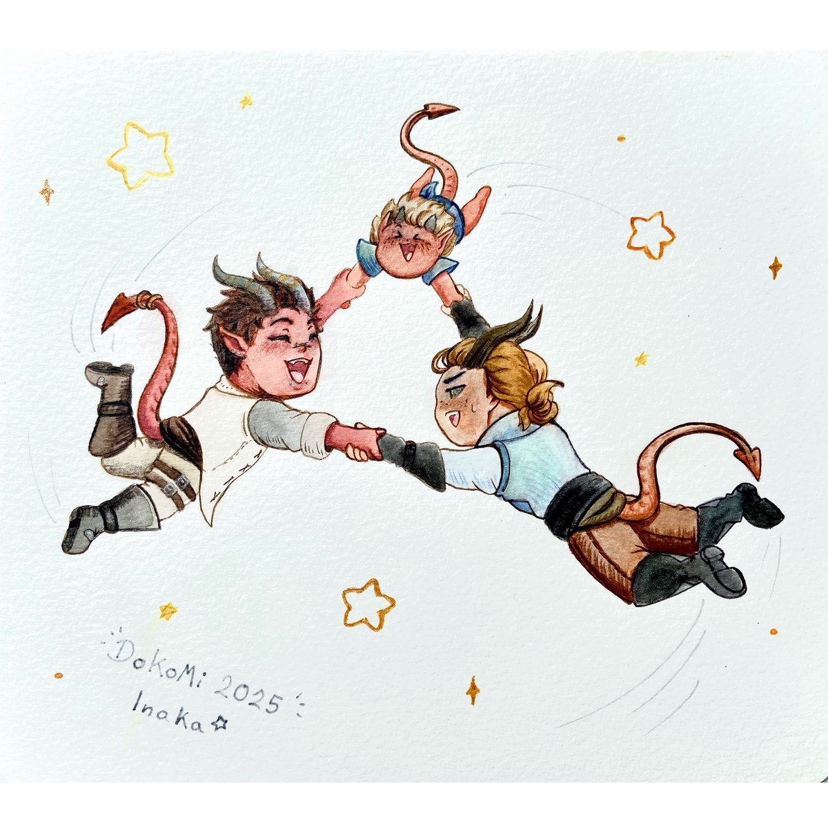 Inaka_Zandera's tweet image. Every year at Dokomi, I have a tradition of giving away small paintings to friends/ artists I like. This year, I gave two paintings to artists!
It was wonderful to meet you @la_bordeliere and @ShirotaniArt both and to be able to give you these little gifts 🥹