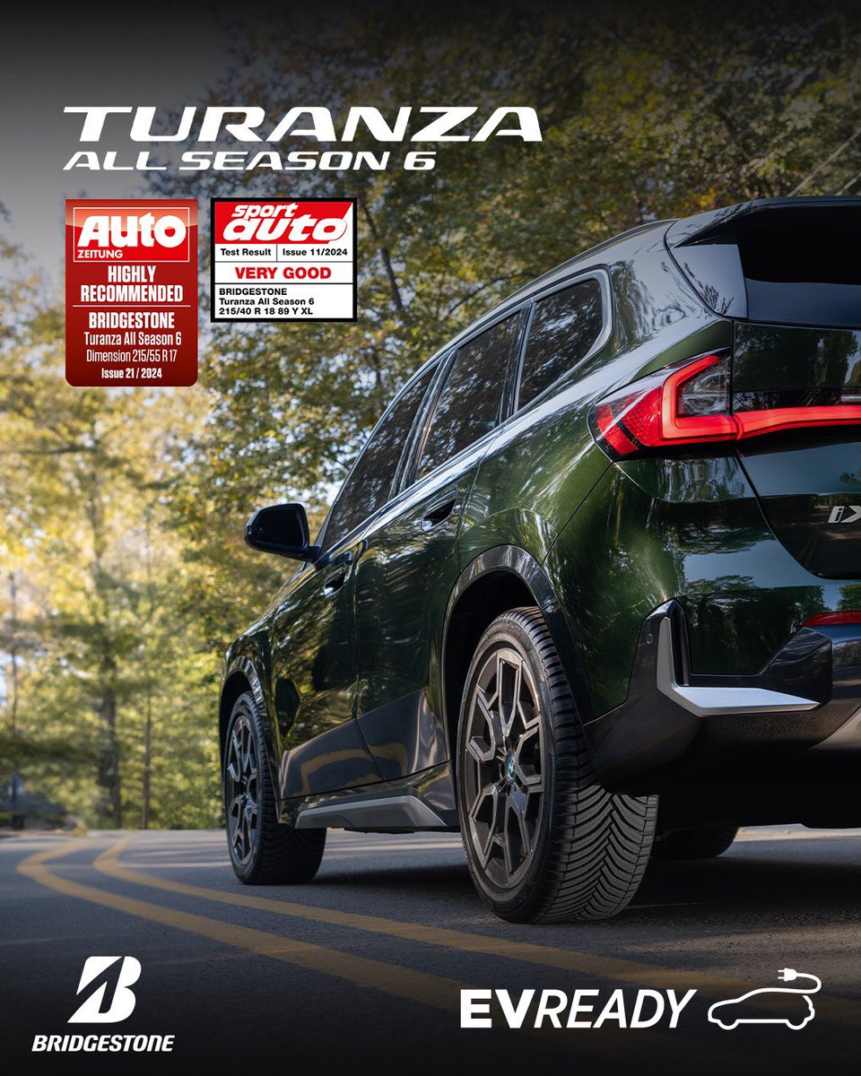 Bağımsız testlerde öne çıkan #TuranzaAllSeasons 6 ile 4 mevsim güvenli ve konforlu sürüş deneyimi yaşayın.

Daha fazlası için hemen tıkla! 
bridgestone.com.tr/all-season-6-b…

#Bridgestone #KusursuzPerformans