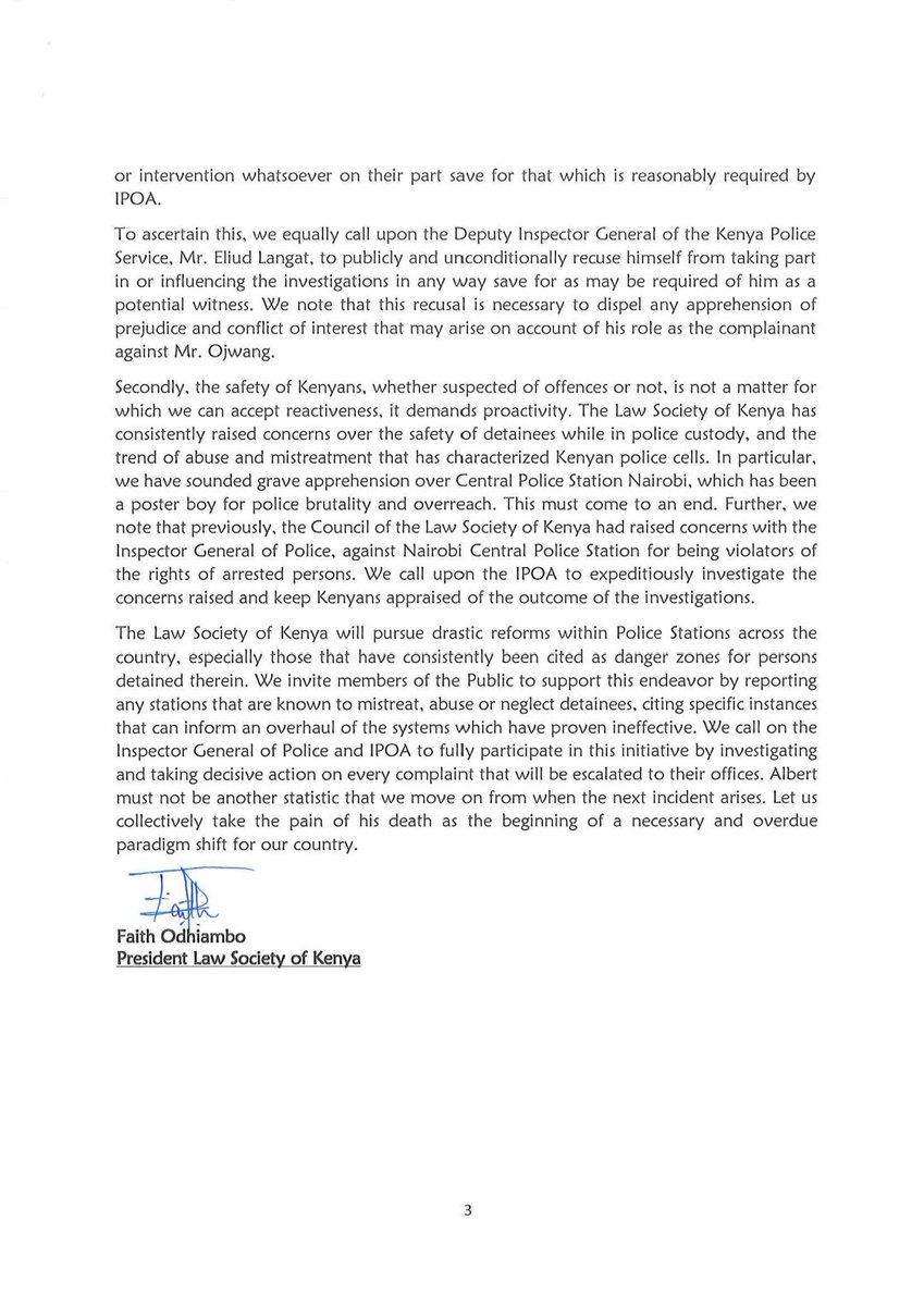 FaithOdhiambo8's tweet image. The role of the Police is to serve and protect the people, not maim them and end their lives. The @NPSOfficial_KE must see to it that all officers involved in the untimely death of Albert Ojwang are brought to book. It cannot be business as usual, we must reform our Police.