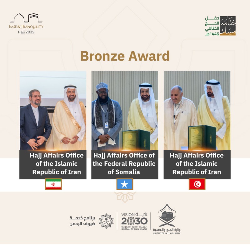 MoHU_En's tweet photo. At the annual #Misk_Closing Ceremony: 
The winners of the #Labaytum Award for Excellence in Serving the Guests of Allah in the category of Hajj Affairs Offices were honored in recognition of their outstanding efforts during the 1446 AH Hajj season.

#Ease_And_Tranquility