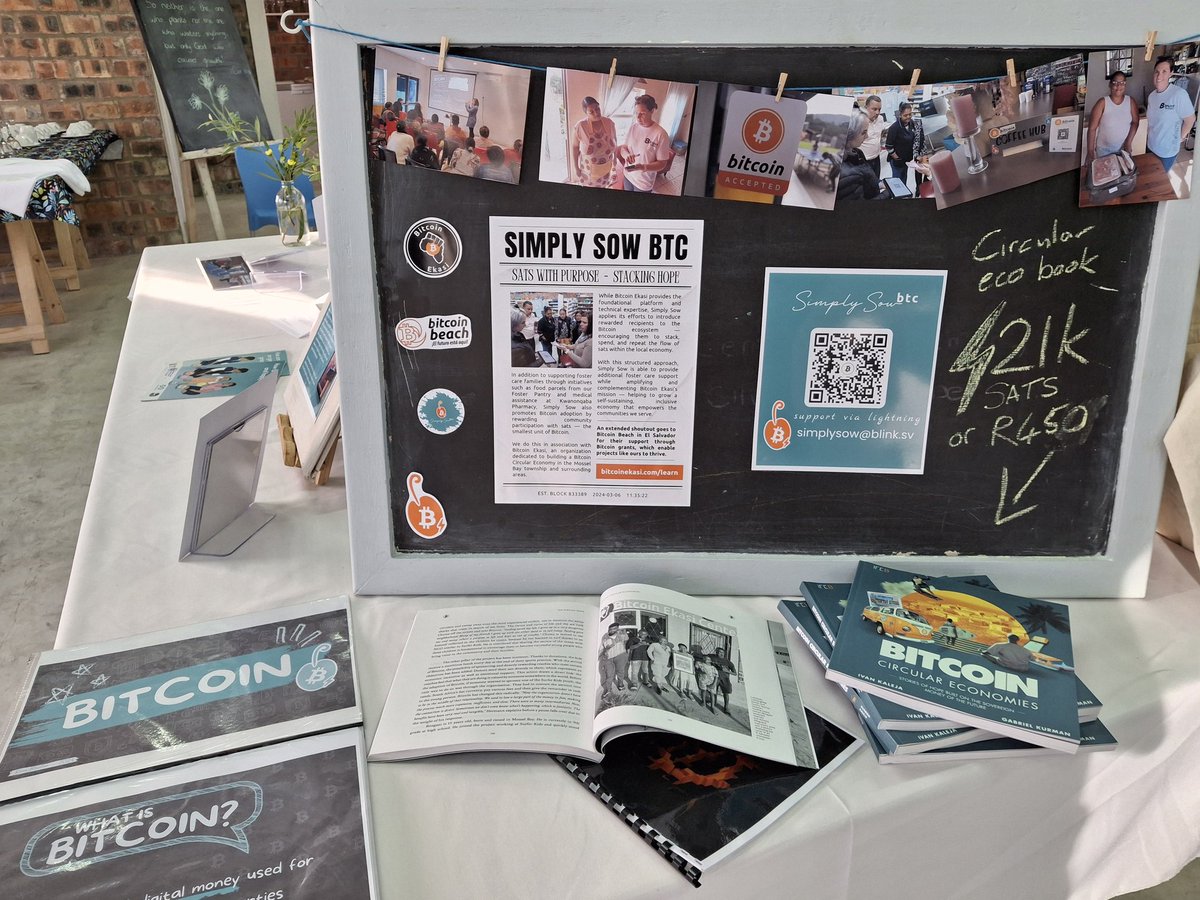SimplySowBtc's tweet image. Since April 2024,  Simply Sow Foundation in Mossel Bay uses Bitcoin to support foster homes. 
Each month, foster mothers receive sats (small amounts of Bitcoin) to buy essentials at local shops we&apos;ve helped onboard in the township. We&apos;ve also been teaching them about Bitcoin and…