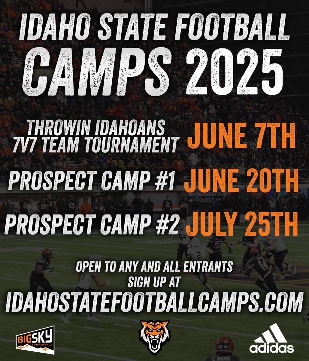 CoachSamsonAnguay (@coachanguay_isu) on Twitter photo 11 DAYS AWAY FROM OUR FIRST PROSPECT CAMP ON JUNE 20TH!!!! 
SIGN UP AT IDAHOSTATEFOOTBALLCAMPS.COM 11 DAYS AWAY FROM OUR FIRST PROSPECT CAMP ON JUNE 20TH!!!! 
SIGN UP AT IDAHOSTATEFOOTBALLCAMPS.COM