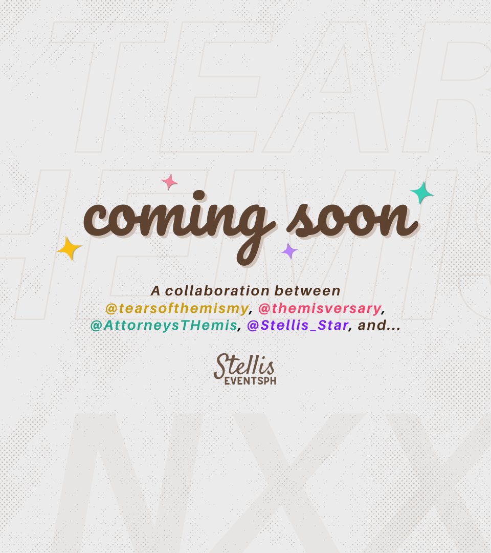 ✨ (@stelliseventsph) on Twitter photo ‧₊ Announcement 📣✨
— A collaboration between <a href="/tearsofthemismy/">Tears of Themis Malaysia</a>, <a href="/stelliseventsph/">✨</a>, @themisversary, <a href="/AttorneysTHemis/">Our Encountered Symphony 🎼</a> and <a href="/Stellis_Star/">Stellis Star Collective</a>
Stay tuned for more information!
#4thToTxSEAnniversary
💛❤️💚💜 ₊ ‧ ‧₊ Announcement 📣✨
— A collaboration between <a href="/tearsofthemismy/">Tears of Themis Malaysia</a>, <a href="/stelliseventsph/">✨</a>, @themisversary, <a href="/AttorneysTHemis/">Our Encountered Symphony 🎼</a> and <a href="/Stellis_Star/">Stellis Star Collective</a>
Stay tuned for more information!
#4thToTxSEAnniversary
💛❤️💚💜 ₊ ‧