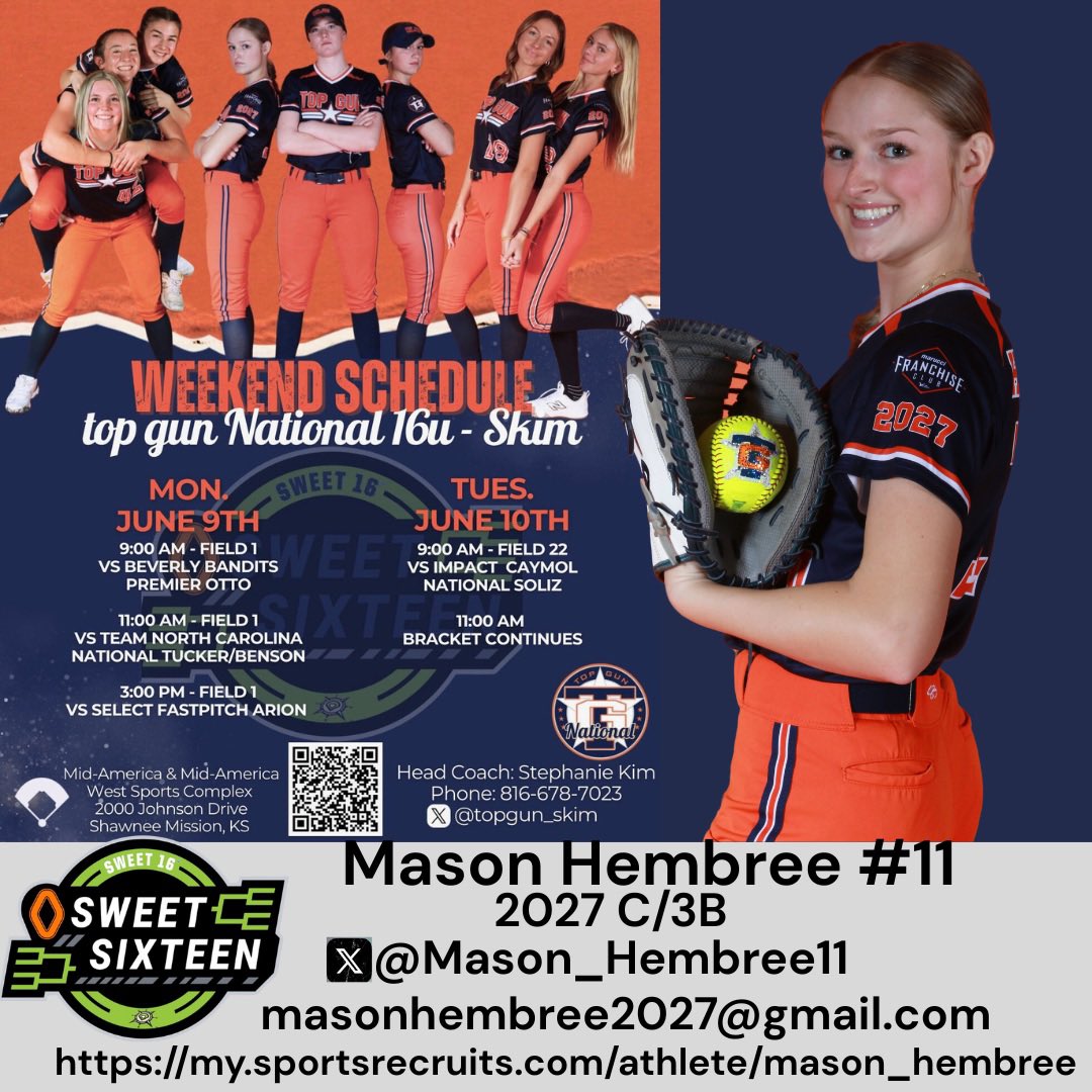 Mason Hembree (@mason_hembree11) on Twitter photo Back at it with <a href="/topgun_skim/">Top Gun National 16u-SK</a> this Monday and Tuesday for the <a href="/bownet/">Bownet</a> Sweet Sixteenππ§‘ Back at it with <a href="/topgun_skim/">Top Gun National 16u-SK</a> this Monday and Tuesday for the <a href="/bownet/">Bownet</a> Sweet Sixteenππ§‘