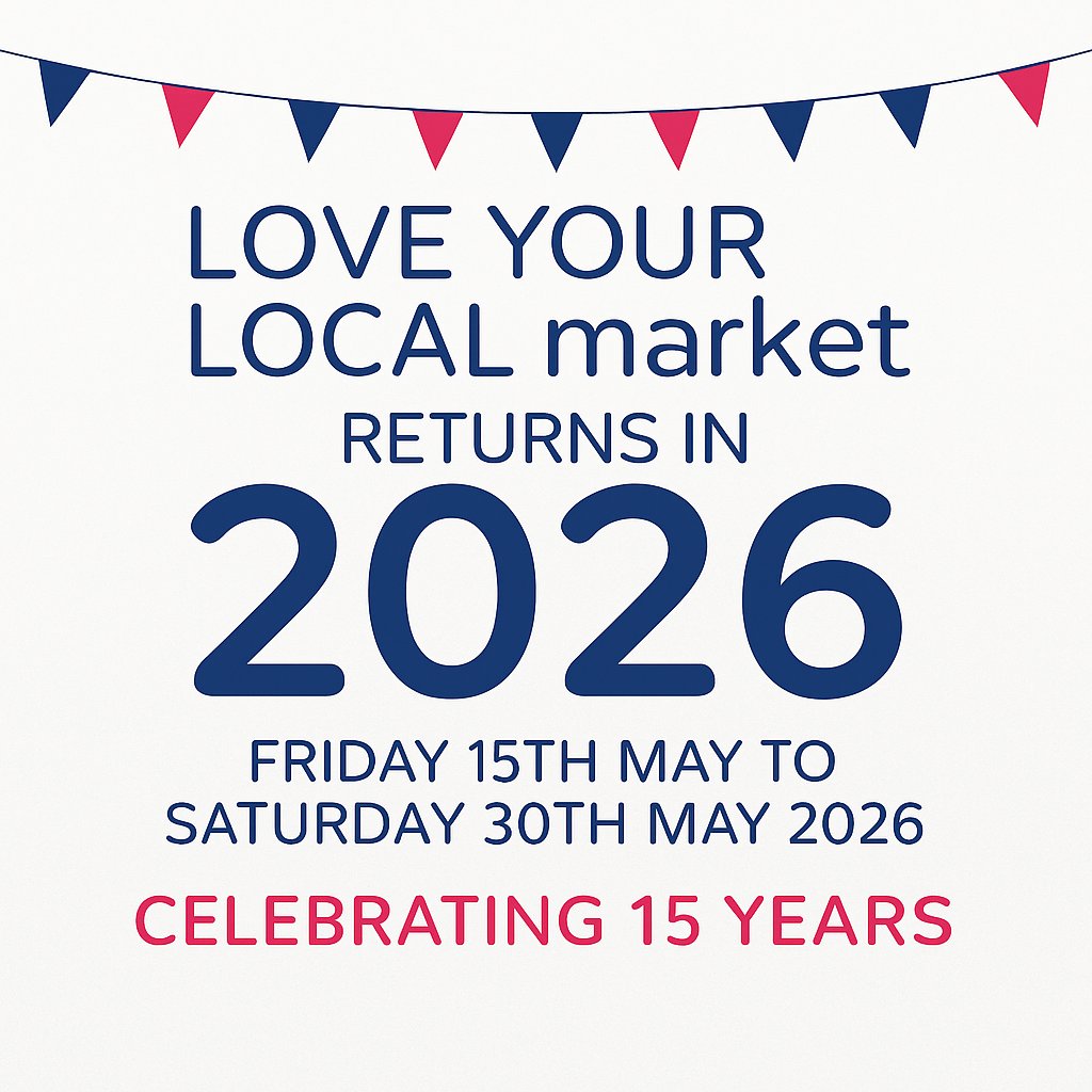 🗓️ Date for Your Diary!
Love Your Local Market returns in 2026 – and it's a big one!
🎉 We’re celebrating 15 years of the UK’s biggest market campaign!
📅 15–30 May 2026
#LYLM2026 #MadebyMarkets #MarketsFirst