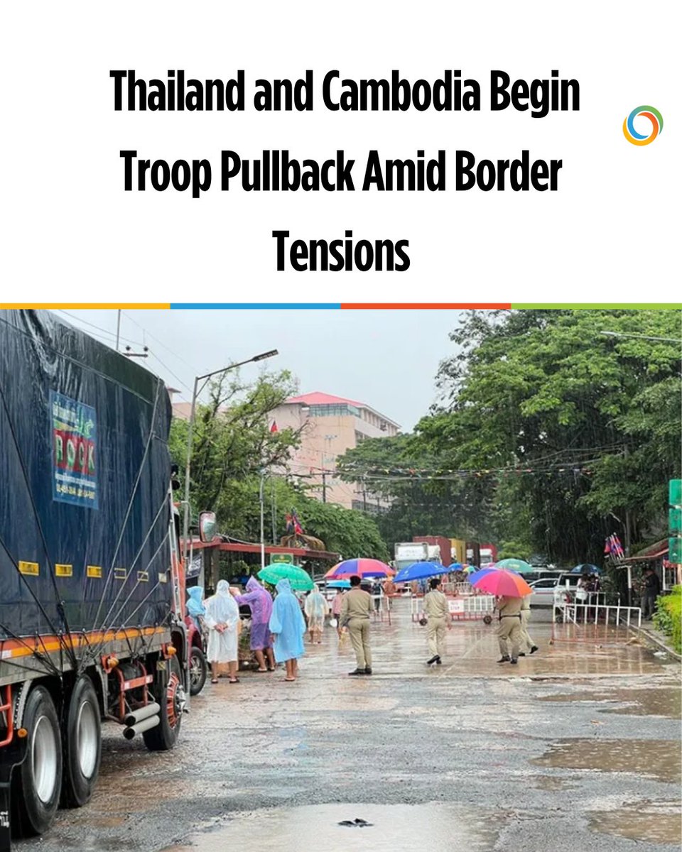 Thailand, Cambodia agree to pull back troops after deadly border clash. Weekly peace talks planned.

Full story: aseannow.com/topic/1363049-…

#CambodiaBorder #ASEANNOWThailand