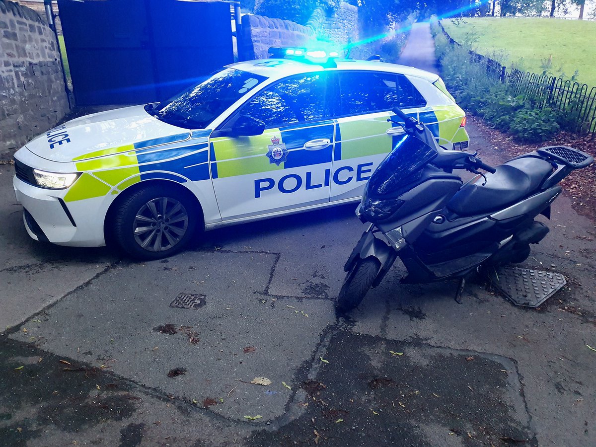 On Sunday 8th June Police received a report of a scooter being driven around the Bracken Bank and Oakworth areas by two males wearing balaclavas. Officers from Keighley NPT attended and found it hidden in woodland. It was undocumented and will now be scrapped.