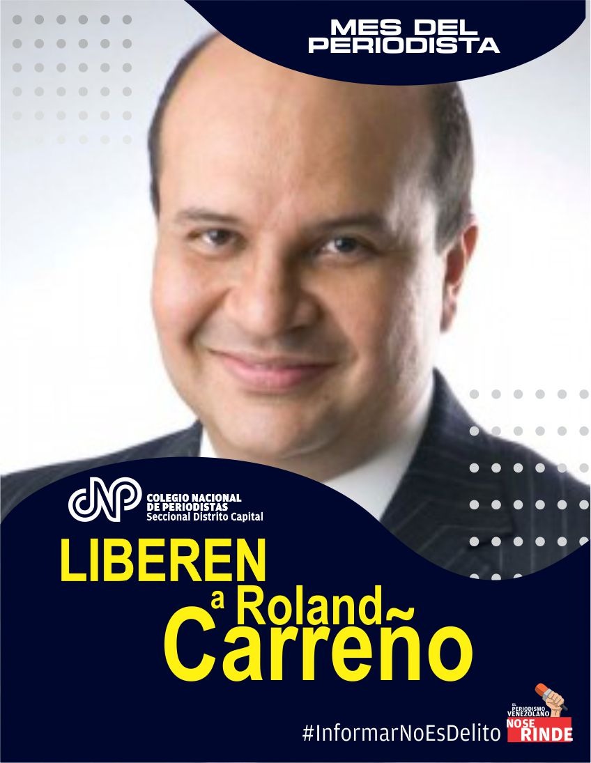 CNP Caracas (@cnpcaracas) on Twitter photo #MesDelPeriodista /El comunicador Roland Carreño <a href="/rolandcarreno/">Roland Carreño</a> lleva 10 meses detenido arbitrariamente,sin pruebas ni debido proceso, solo por su compromiso con la democracia y la información libre. ¡Exigimos su liberación y la de todos los presos políticos! #LibertadParaRoland #MesDelPeriodista /El comunicador Roland Carreño <a href="/rolandcarreno/">Roland Carreño</a> lleva 10 meses detenido arbitrariamente,sin pruebas ni debido proceso, solo por su compromiso con la democracia y la información libre. ¡Exigimos su liberación y la de todos los presos políticos! #LibertadParaRoland