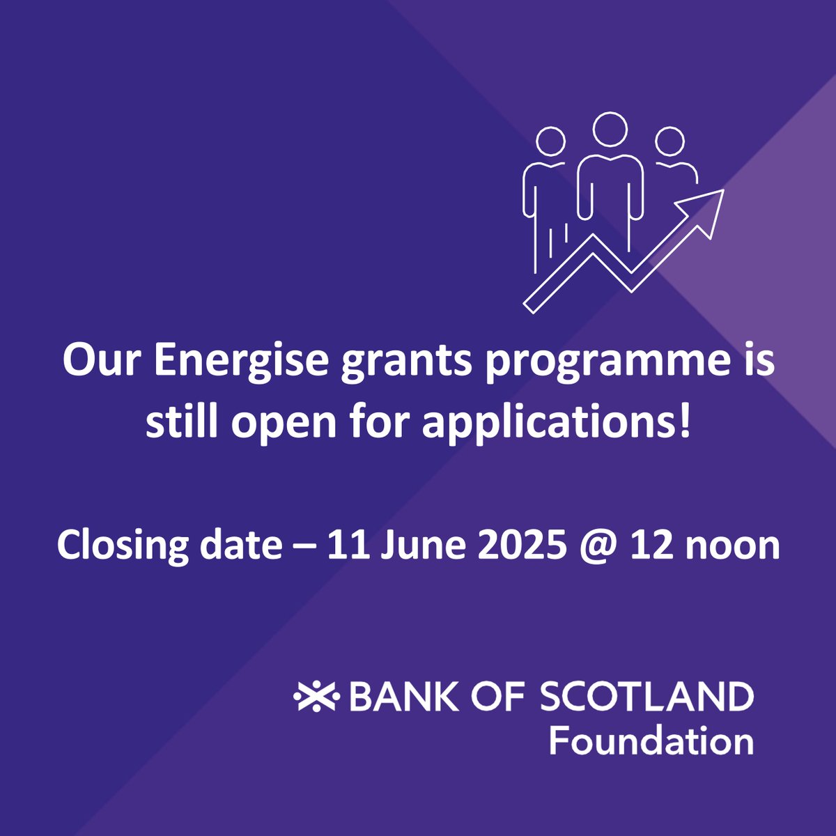 🗣 Our Energise grants programme is still open for applications, offering charities the opportunity to apply for a grant of up to £40k of funding over 2 years!
The programme closes at 12pm on 11/6/25. Full details &amp; eligibility checker can be found here: tinyurl.com/bdm2psed