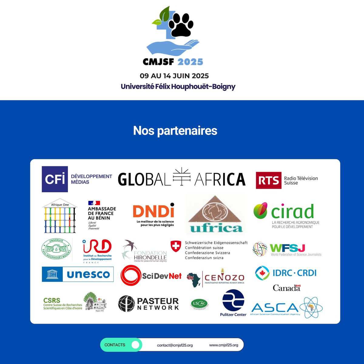 Afrique One is proud to sponsor the 2nd Global Conference of French-speaking Science Journalists #CMJSF25 on #OneHealth.

🧬 From 10–14 June in #Abidjan, our experts will share insights on zoonoses, entomology, policy &amp; more!

#DELTASAfrica #FromScienceToImpact