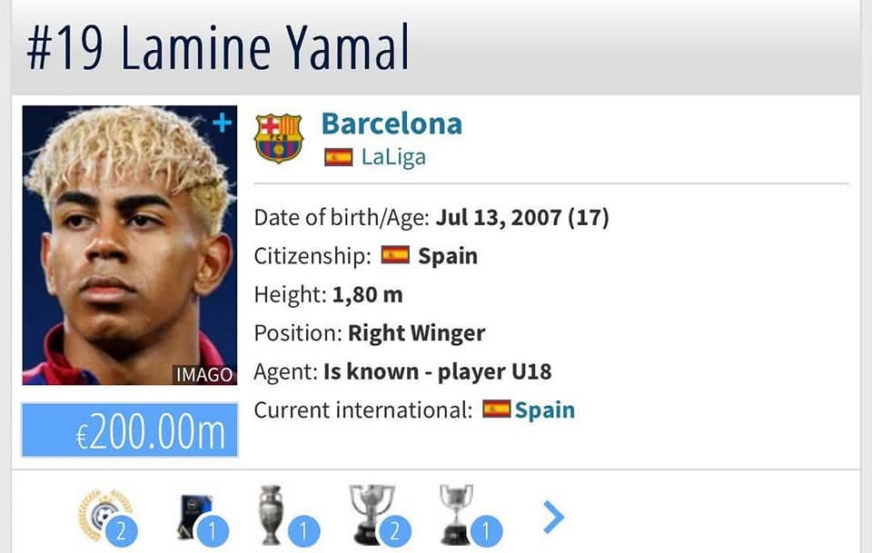 🚨عاااااااجل 🚨

القيمة السوقية لـ لامين يامال ترتفع إلى 200 مليون ⬆️🤯