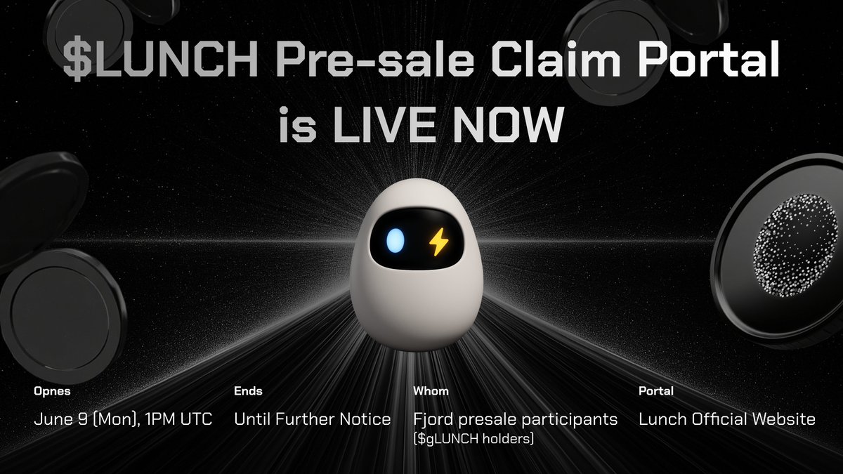 $LUNCH Presale Claim Portal Live Now!

We've been cooking $LUNCH and now we're inviting presale participants to line up first.

👥 Whom: Fjord presale participants ($gLUNCH holders)
📌 To-Do: Register your Sui Wallet to receive $LUNCH when it launches

Register here 👉👉