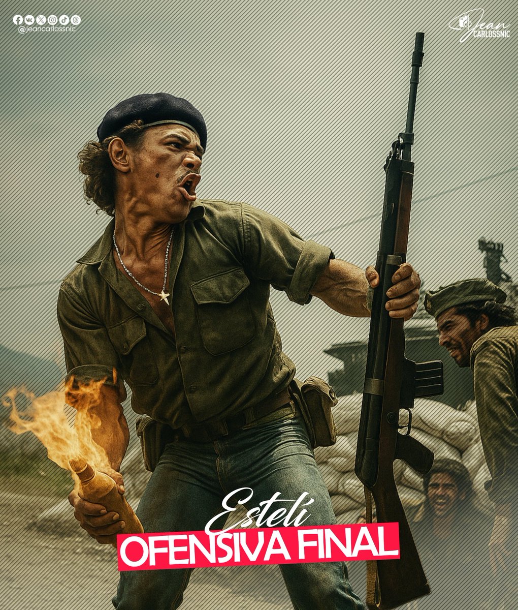 #UnDiaComoHoy, 9 de junio de 1979, hace 45 años, las fuerzas guerrilleras del Frente Sandinista de Liberación Nacional (FSLN), dieron inicio a la ofensiva final en la ciudad de Estelí, con el apoyo popular de la población de este departamento. ✊🏻🇳🇮🔴⚫

#PLOMO19