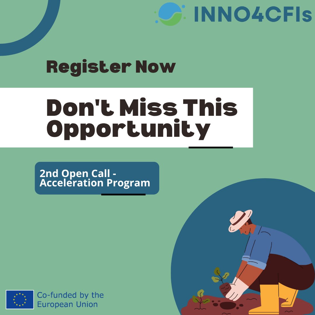 ⏰ Still time to apply!
Join the INNO4CFIs Acceleration Program for 4 months of tailored support, visibility, and validation for your #GreenTech or #CarbonFarming solution.
Apply by July 1: f6s.com/inno4cfis-acce…
#AccelerationProgram #Startup #I3instrument