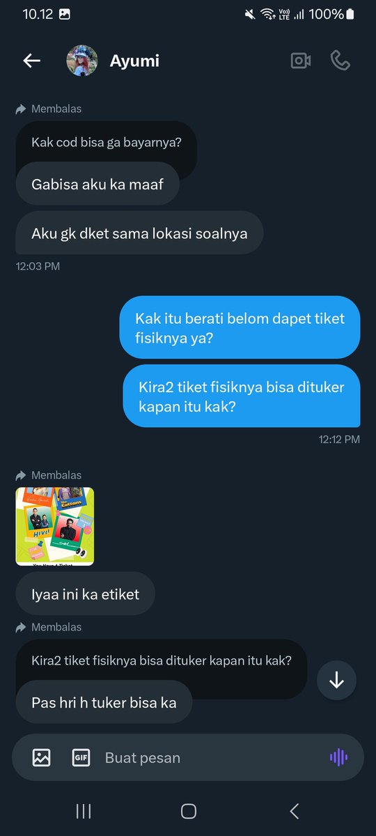 xoxoosh__'s tweet photo. Guys aku mau spill PENIPU tiket UNFEST 2025 #wts #wtb #unfest #zonauang @unicelounge
Awalnya aku cari 2 tiket unfest lewat search "wts unfest", ketemu lah sama akun @kbltkjaids (sekarang jadi @kojisksan)
Dia jual 100/tix. Cuman aku tawar jadi 185k/2tix https://t.co/nq4tpUTzhI
