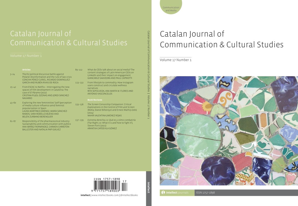 Catalan Journal of Communication &amp; Cultural Studies 17.1 is out now!

Including ‘From lifestyle to commodity: How Instagram users construct and circulate wellness narratives’ by Rita Sepúlveda, Ana Marta M. Flores and António Vasconcelos.
<a href="/catalanjournal/">Catalan Journal of Comm & Cultural Studies</a>

intellectdiscover.com/content/journa…