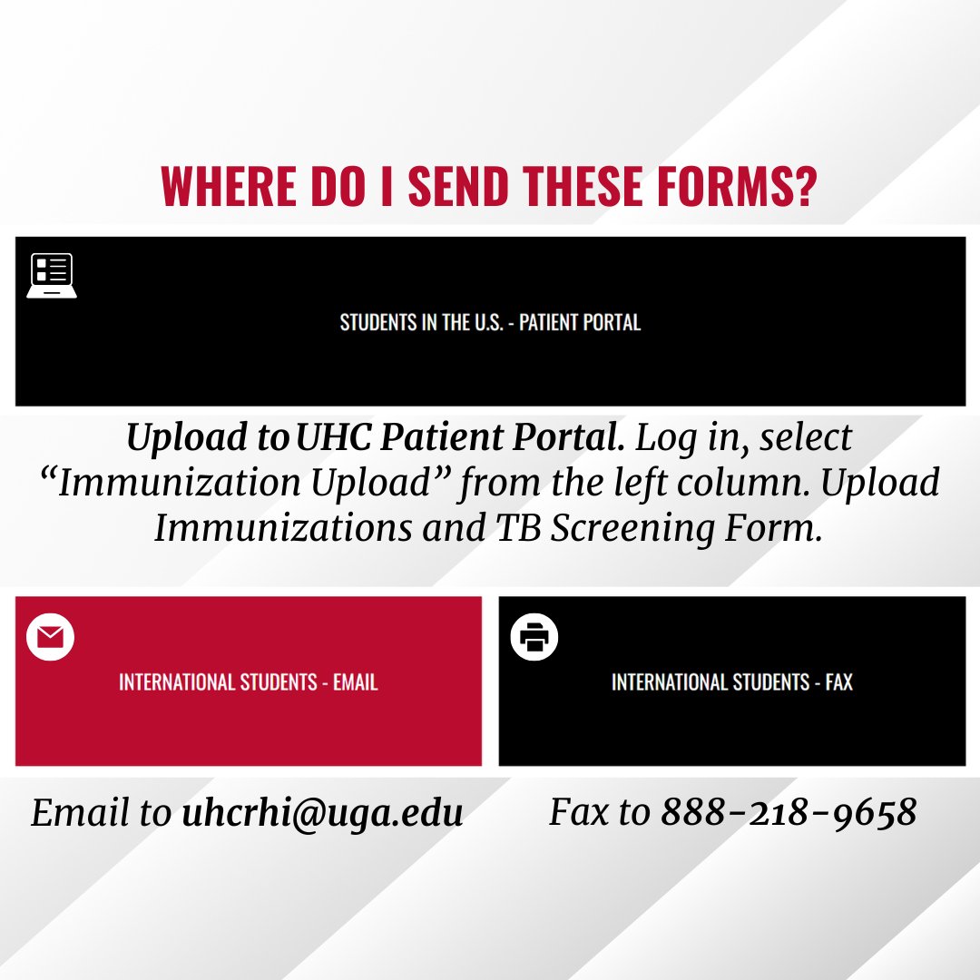 🚨🚨🚨 Please submit all required forms to the UHC BEFORE your advisement appointment, and keep a copy of your immunizations for your records. Having trouble finding your required documents on the Patient Portal? Visit: healthcenter.uga.edu/info/forms @ugaorientation @ugaisl